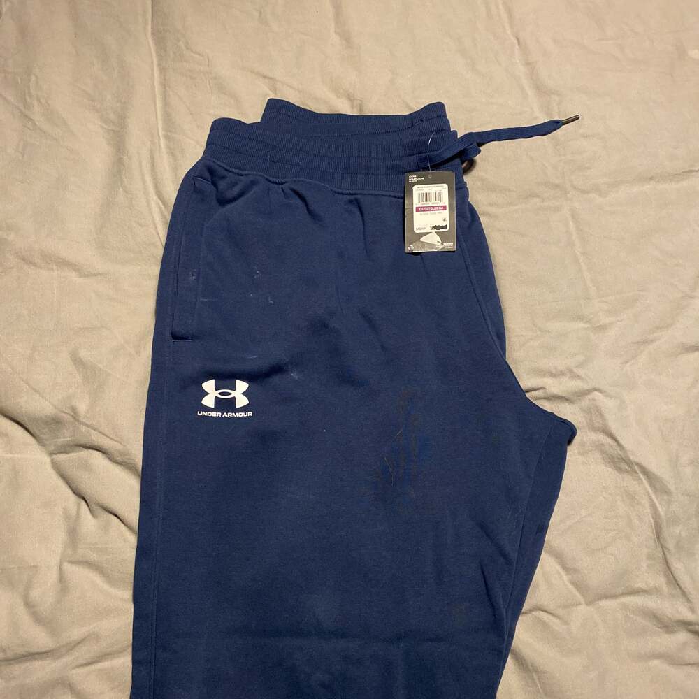 Under Armour Men's Rival Fleece Navy Blue Joggers
